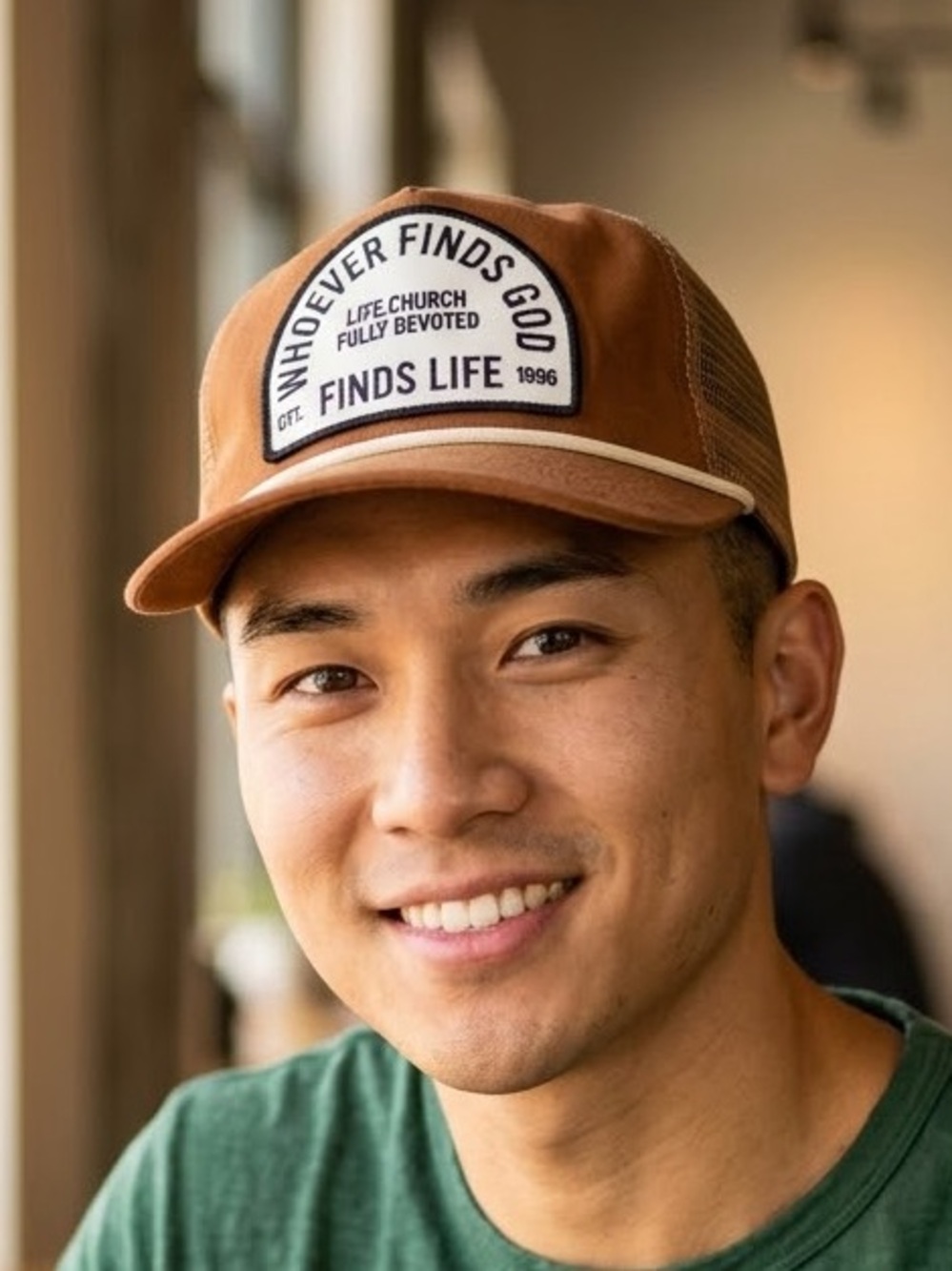 Life.Church Rust Brown Trucker Hat with Faith Patch